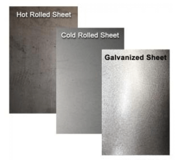 Different textures of steel