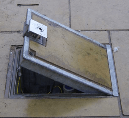 Recessed enclosure that opens up