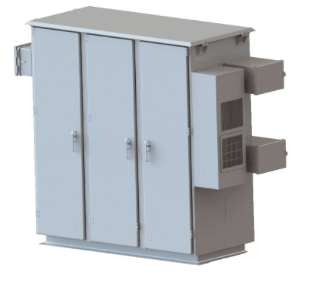 Outdoor telecom cabinet with multiple compartments