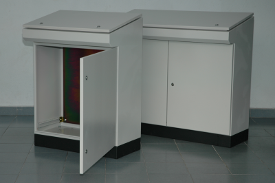 Desk console electrical enclosure