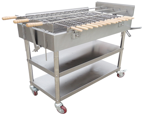 Pemanggang BBQ Arang Stainless Steel rel 3