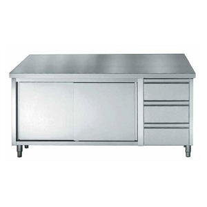 Lemari Stainless Steel dengan Laci