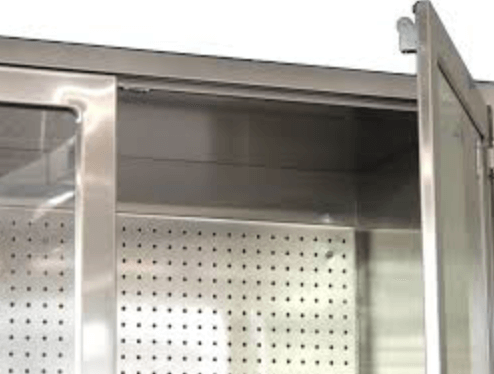 Lemari baja tahan karat pegboard