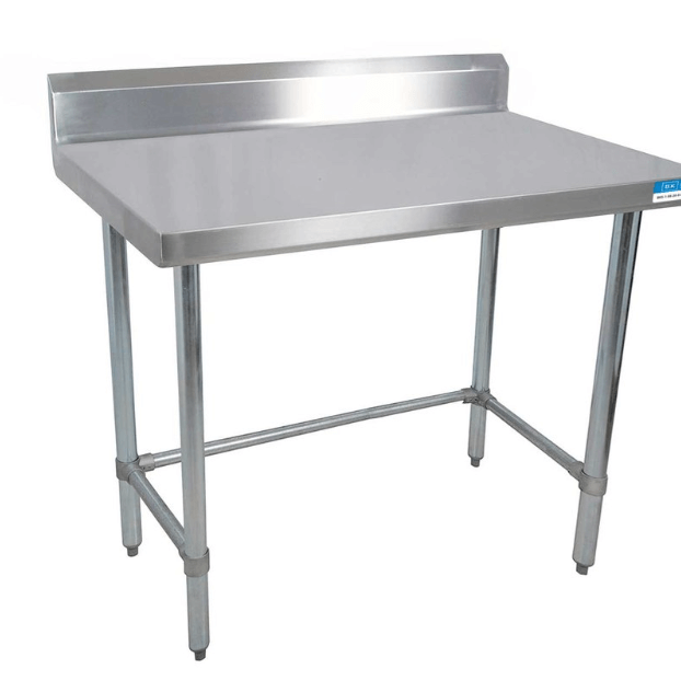 Meja kerja stainless steel dengan penyangga