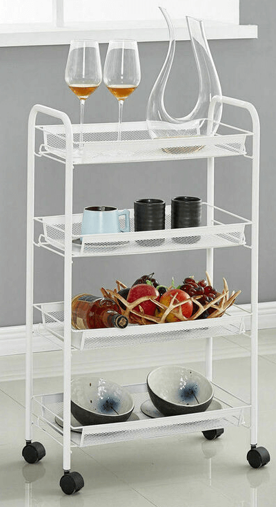 Gerobak makan stainless steel putih