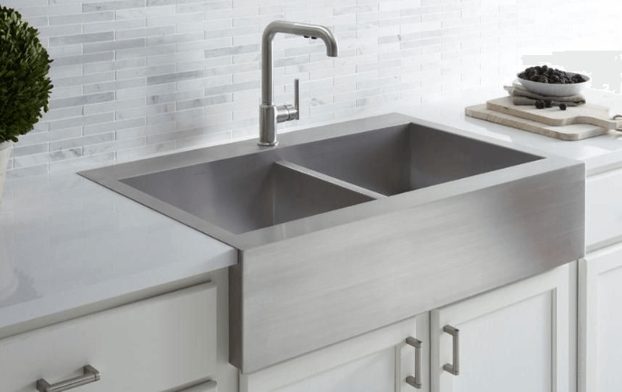 Wastafel apron depan baja tahan karat