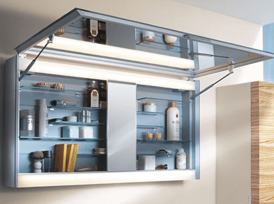 Pintu kamar mandi stainless steel bukaan vertikal