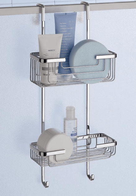 Rak pancuran dan bak mandi berbahan baja tahan karat