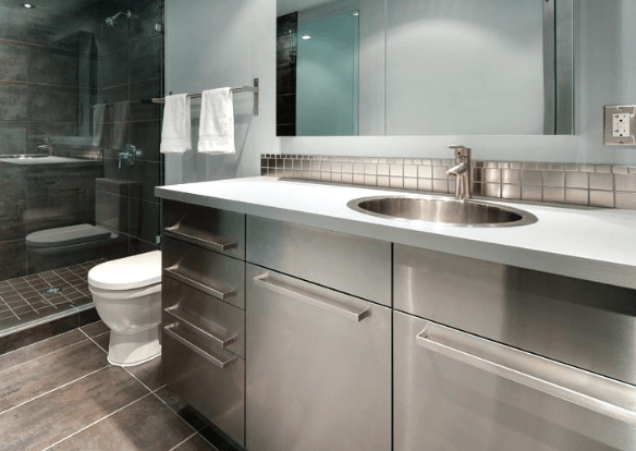 Lemari rias berbahan baja tahan karat