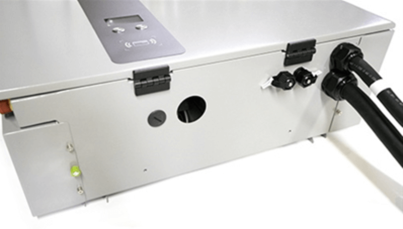 EV charger enclosure with circular knockouts