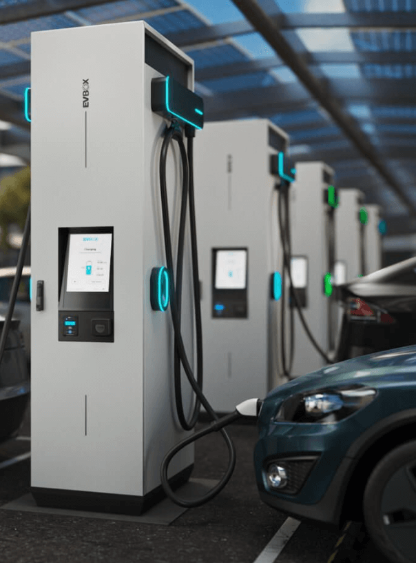 EV charger enclosure with user interface monitor