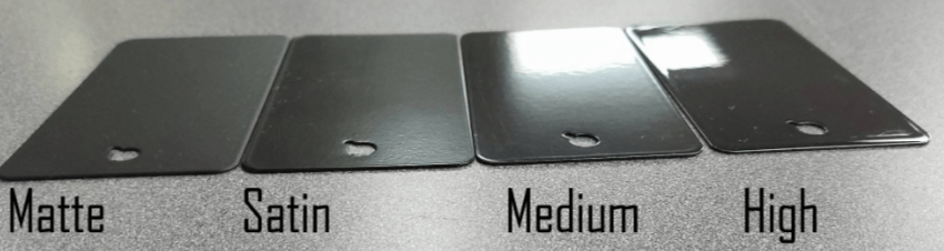 Levels of glossy finishes