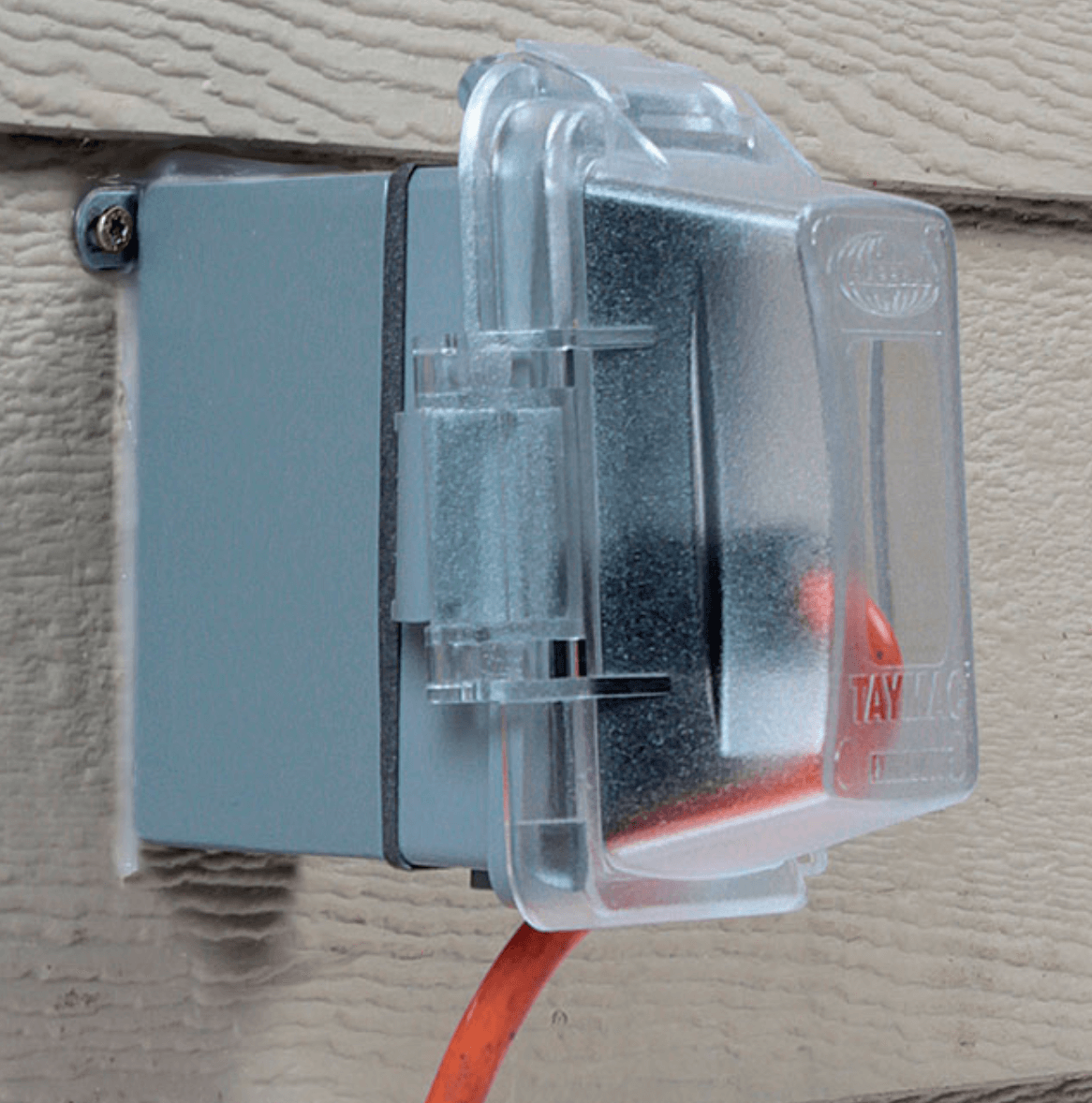 Small outlet EV charger enclosure with a clear cover