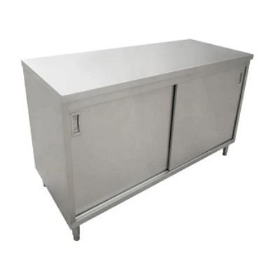Meja Kerja Stainless Steel dengan Kabinet