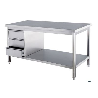 Meja Kerja Stainless Steel dengan Laci